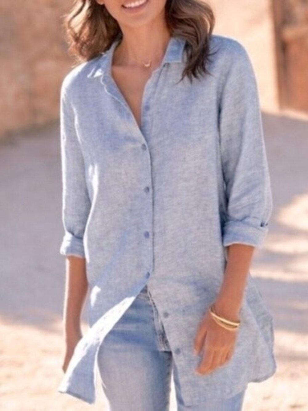 Tahari 100% Linen Tunic Small - Picture 5 of 6